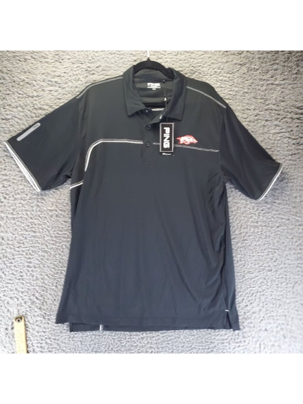 Ping Shirt Mens Large Black Performance Polo Embroidered Razorback *NWT*